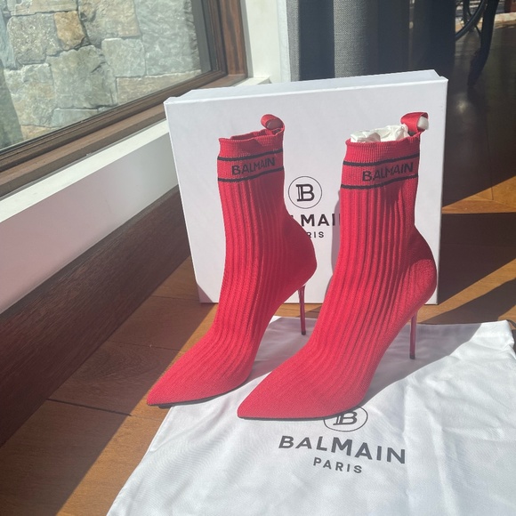 Balmain Skye Knitted Ankle Boots - Picture 1 of 4
